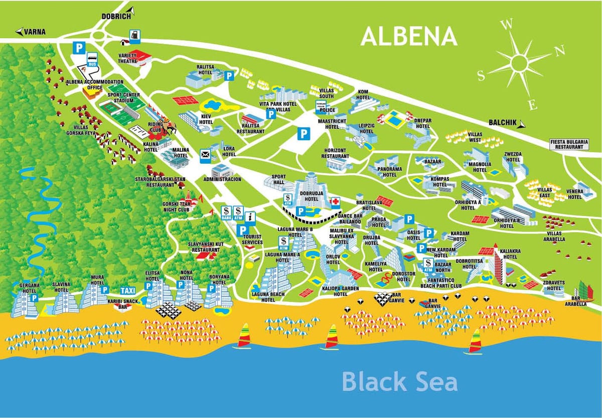 מפת בולגריה albena