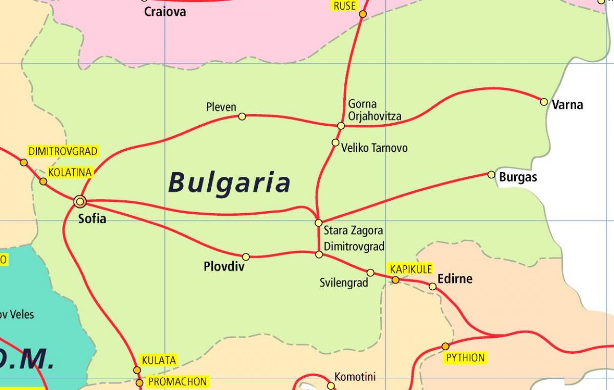 בולגריה הרכבת המפה